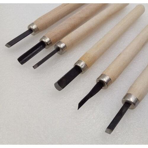 6pcs/set Wood Carving Set Chisel Tool Woodcut Knives Tool for DIY Arts Crafts Wood Carving Set