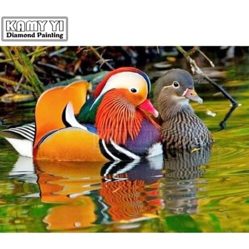 Diamond Embroidery Mandarin Duck Full Round Drill Mosaic Decoration Home Wall Sticker 5D Diamond Painting Animals LK1