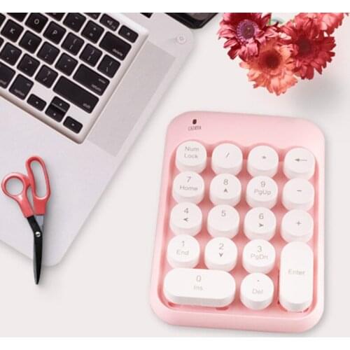 C90C 2.4G Wireless Keyboard Mini 18 Keys Numeric Keypad Computer Digital Keyboard For PC Accounting Tasks Retro Keyboard