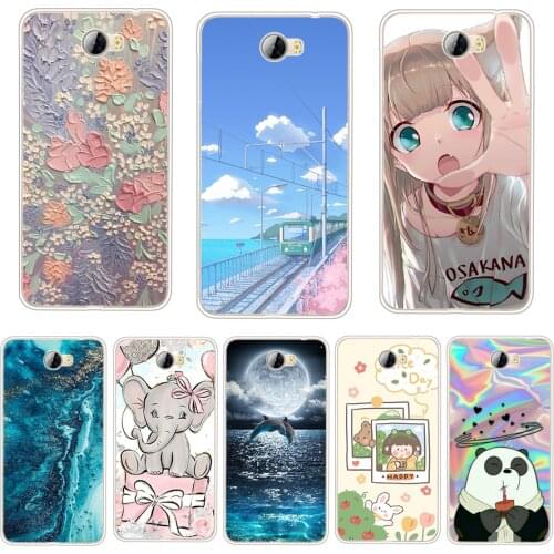 Case For Huawei Y5 II Y5II Y5 Case Silicon Cover Flower Cartoon TPU Case For Honor 5A LYO-L21 CUN-U29 bumper Coque