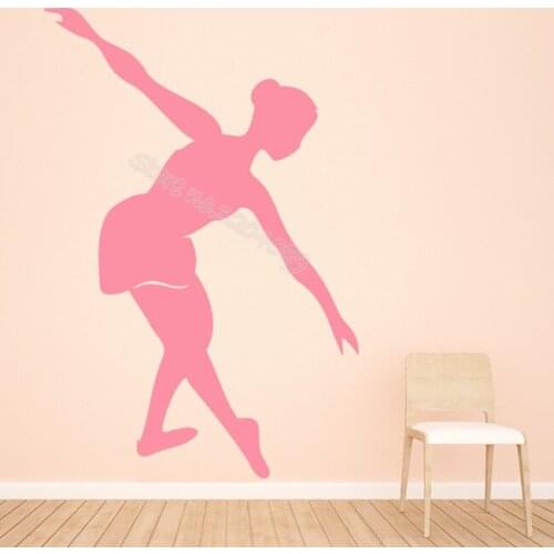 Ballerina Wall Sticker Ballet Dancer Stretch Silhouette decal Removable Art Decor For Girls Room Dance Studio wallpaper EB265