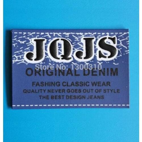 Customize clothes bids received water wash standard customize cloth quality denim leather card customize leather labels