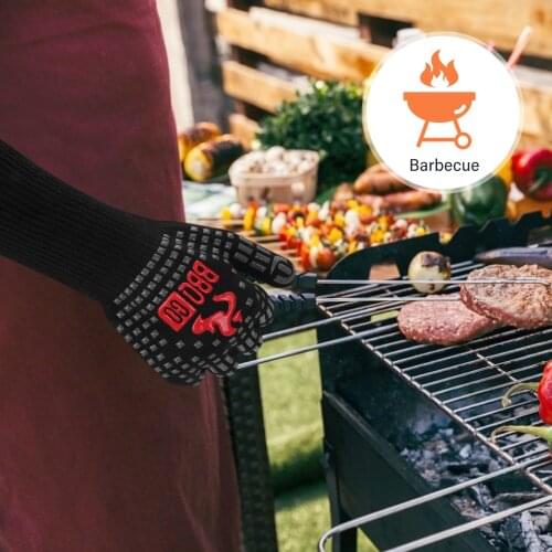 Inkbird High Temperature Resistant 1472℉ BBQ Fire Grilling Gloves Flame Non-Slip Fireproof Grill Insulation Microwave Oven Glove