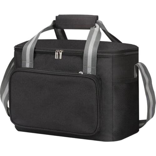 Insulated Picnic Lunch Bag Large Soft Cooler Bag for Outdoor/Camping/BBQ/Travel, Grey