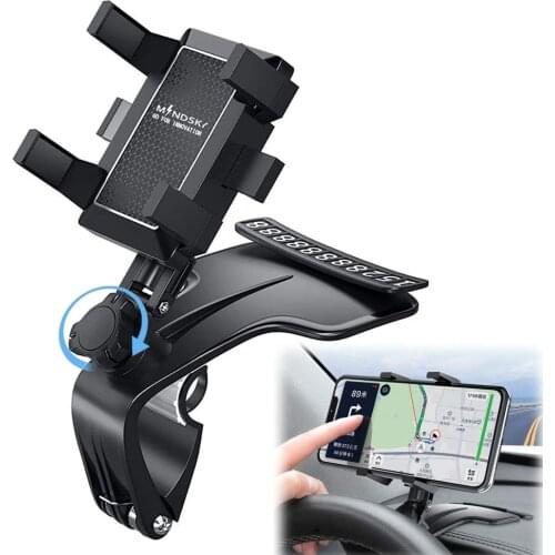 Multifunctional Car Mobile Phone Bracket GPS Mount In Dashboard Rear View Mirror Sunshade Baffle Phone Holder With Parking Card