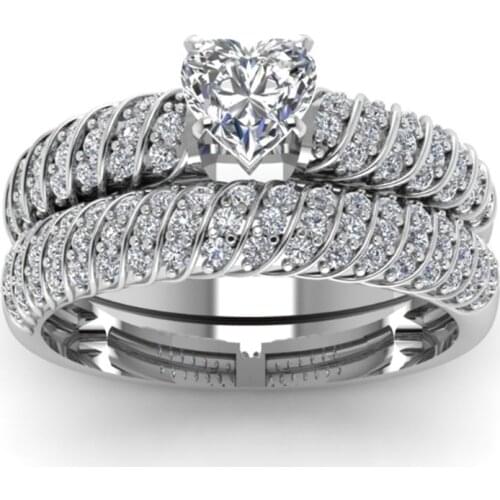 Fashion Unique Design Classic Glamour Women Ring Silver Color With Austrian Aircon For Couples Anniversary Gift