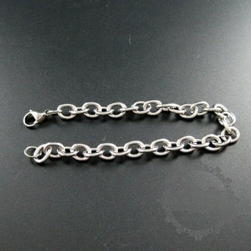 22.5cm big loop 316L stainless steel mans bracelet DIY bracelet for charms 1900160