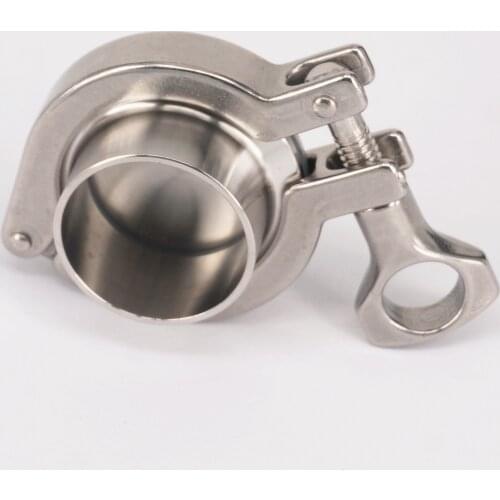 A Set 38mm Pipe OD Sanitary 1.5" Tri Clamp Weld Ferrule + Tri Clamp + Silicon Gasket + End Cap 304 Stainless steel For Homebrew