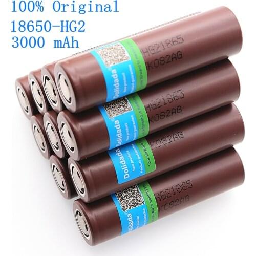 2021 New Dolidada 100% original 18650 battery HG2 3000 mah 3,7 v rechargeable battery for LG HG2 18650 lithium battery 3000 mah