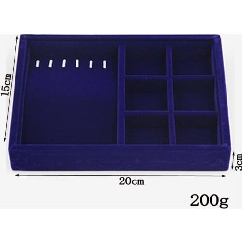 In Stock Jewelry Earrings Necklaces Pendants Bracelets Trays Holder Cases Velvet Jewelry Packaging Display 20*15*3cm DIY Trays