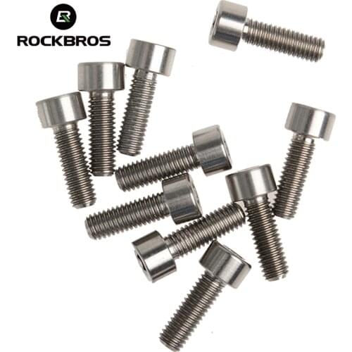ROCKBROS Cycling Bike Bicycle Titanium Ti Alloy Bolts Screw M6 x 18mm Allen Head 10pcs/lot Bike Bicycle Tool Parts Accessories
