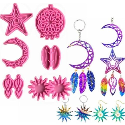 Star Feather Shape Silicone Mold DIY Fondant Chocolate Mold UV Resin Jewelry Jewelry Decoration Mold