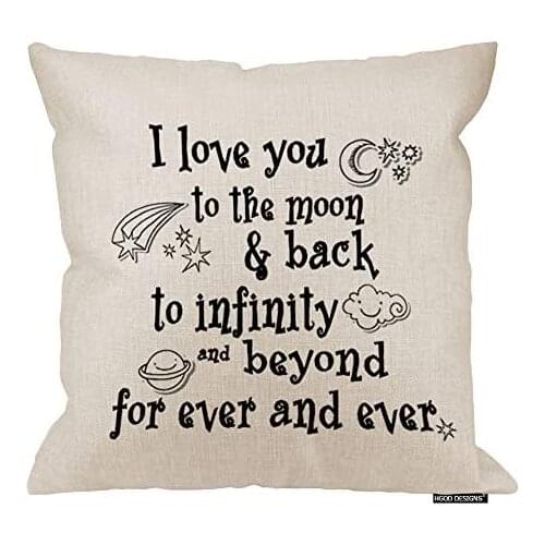 Theme Quote I Love You to The Moon and Back Star Moon Earth Cloud Spacecraft White Background Soft Pillow Cases Cover Pillowcase