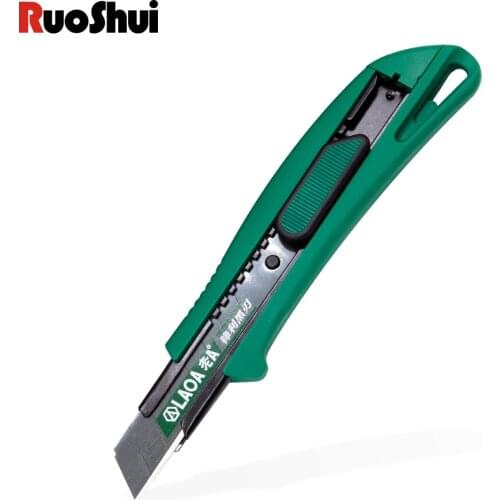 Utility Knife Black Blade Rack Heavy Cutting Tools Industrial Use Box Foil Knife Wallpaper Cutter Handtools with Handle Folding