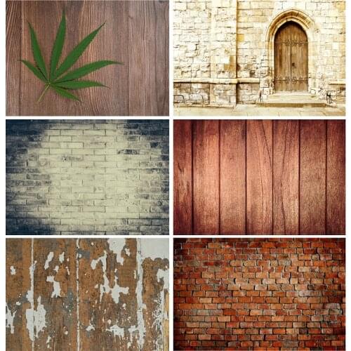 Vinyl Custom Old Shabby Brick Wall Wood Plank Photography Background Vintage Backdrops for Photo Studio Props 20926 FGL-05