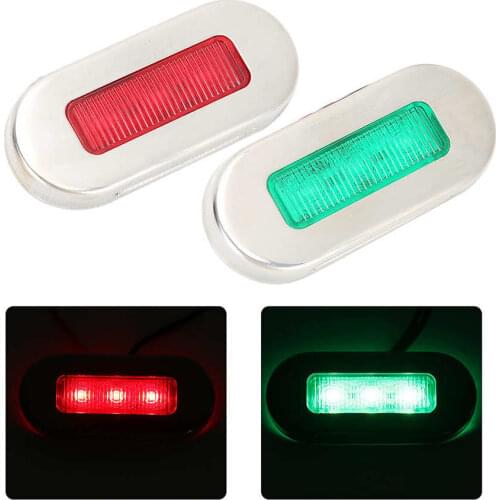 LED Indicator 12V Stainless Steel Marine LED Signal Light Waterproof Navigation Indicator for Boat Yacht
