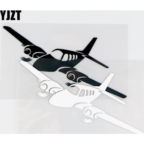 YJZT 15.1×8.5CM Beautiful Aircraft Airplane With Decorative Pattern Vinyl Decal Car Sticker Black / Silver 10A-0403