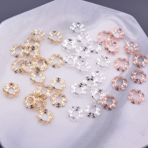 50pcs 8mm Beads Caps Big Hole 4mm Bead End Cap DIY Brass Jewelry Accessories