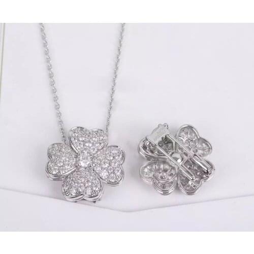 Top Quality Famous Brand 925 Sliver Fashion Party For Women Platinum Necklace Jewelry Brand Women Wedding Clavicle chain Jewelry