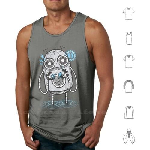 Oh Beep! Tank Tops Vest Sleeveless Robot Vector Crazy Funny Heavyhand Jack Lightfoot Cool Character Retro