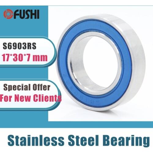 10PCS S6903RS Bearing 17*30*7 mm ABEC-3 440C Stainless Steel S 6903RS Ball Bearings 6903 Stainless Steel Ball Bearing