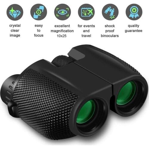 10x25 Multilayer Filming Optical Waterproof Nature Observe Binoculars Telescope Anti-slip Camping Equipment