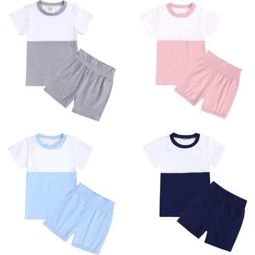 2021 Summer Children Cotton Soft Shorts Suits T-Shirt Pullover Boy Girl Sports Clothes Kids Casual Clothing For 6M-14Y