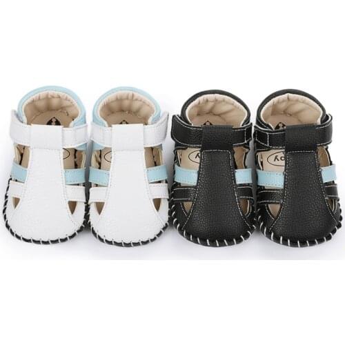 2021 Summer Kids Shoes Newborn Infant Baby Girls Boys Sandals Non-slip PU Leather Patchwork Color Toddler Shoes 0-18M