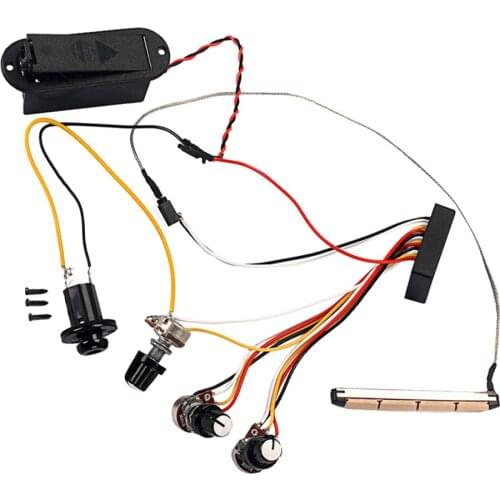 3-Band EQ Preamp Circuit Active Pickup Wiring Harness for Bass Guitar Uke