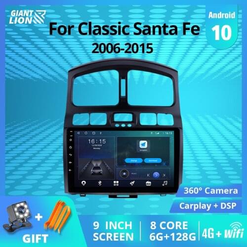 2DIN Android 10 Car Radio For Hyundai Santa Fe 2006-2015 GPS Navigation Car Multimedia Player DSP Car Video Stereo Receiver IGO