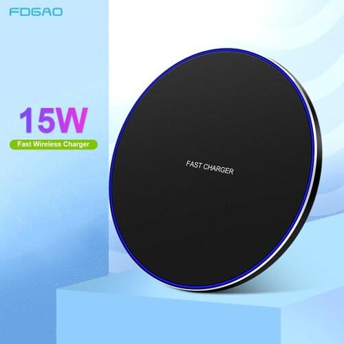 FDGAO 15W Fast Wireless Charger for iPhone 11 Pro XS XR X 8 Qi Charging Pad for Samsung S20 S10 Note 20 10 Phone Wirless Charger