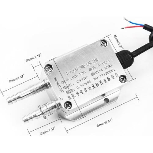Digital Wind Differential Pressure Transmitter Sensor 4-20mA Air Differential Pressure Transducer