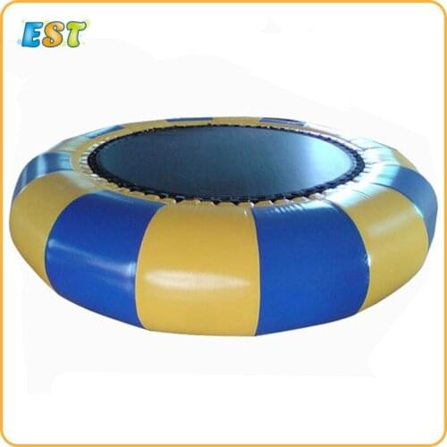 Cheap Durable 4m Diameter Water Play Equipment Inflatable Sea Water Trampoline With 0.6mm PVC Tarpaulin