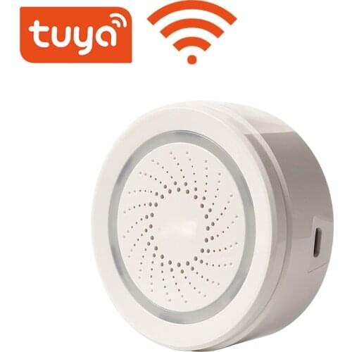 Tuya Sound Alarm Detector Support Alexa Google Home Wireless WiFi Sound-light Alarm Built-in100DB For Home Security System