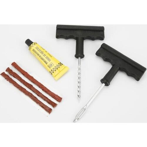 Car Tire Repair Tool Tyre Repairing Patch Tool Kit Studding Tool Set Auto Bike Tubeless Tire Tyre Puncture Plug Garage Tools