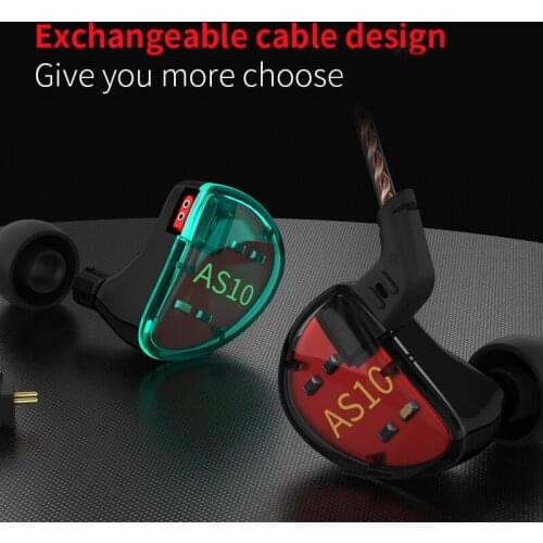 KZ AS10 Headset 5 balance armature driver earphone HIFI bass music earphone
