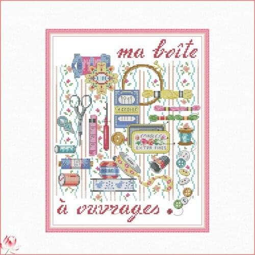 Sewing Set Printed Cross Stitch Kit 14ct 11ct Printed Fabric Embroidery Kit DIY Handmade Needlework Craft Home Decoration Gift