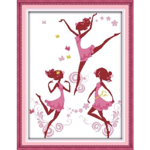 "Fashion ballet girl" cross stitch kit people 18ct 14ct 11ct count print canvas stitches embroidery DIY handmade needlework