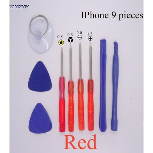 9 in 1 Mobile Phone Repairing Tool Kit Spudger Pry Opening Tool LCD Repair Tools 0.8MM screwdriver for repairing Iphone series