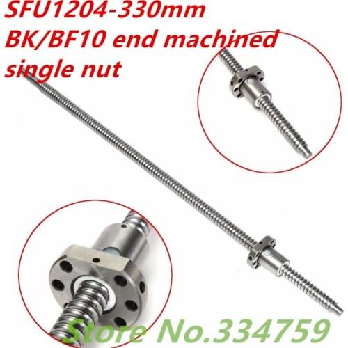 SFU1204 330mm Rolled Ballscrew Set :1pc SFU1204 -L330mm +1pc 1204 ball screw ball nut with end machined 12mm linear guide