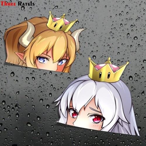 Three Ratels FC105 3D Bowsette Bowsette Stickers Decal on Car Bumper Bike Motorcycle Laptop