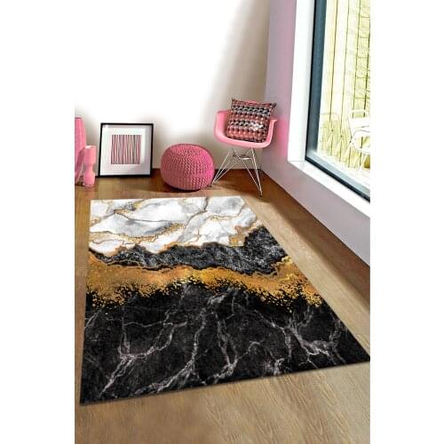 Marble Patterned Non Slip Leather Decorative Living Room Carpet