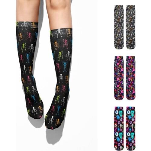 New Fashion Pattern Funny Colorful Mens Socks Luxury Crazy Novelty Dress Socks Skull Printed Happy Socks For Festival