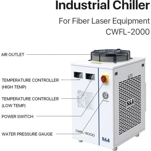 Water Chiller Machines CWFL-1000 CWFL-2000 For Cooling 1KW 2KW Fiber Lasers Cutting Machine