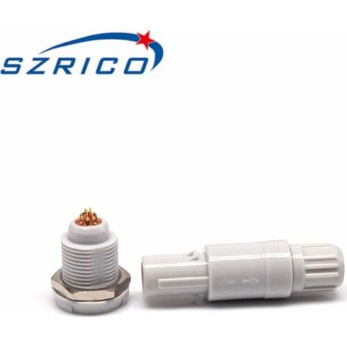 P Series 1P 2 3 4 5 6 7 8 9 10 14 Pin Plastic Female Socket Male Plug Circular Self Locking Push Pull Connector