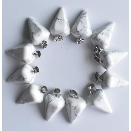 2020 Fashion high quality natural stone faceted pendulum charms pendants for jewelry making Wholesale 12pcs/lots free shipping