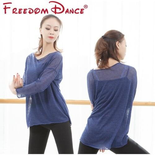 Baggy Shirts For Women Snowflake Cashmere Elegant Dance Blouse Ballet Dance Shirt Yoga Gym Training Shirt Exercise Clothes Free