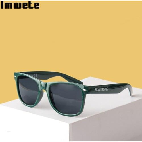 Imwete Dark Green Women Sunglasses Trend Men Sun Glasses Retro Printing High Definition Anti Ultraviolet Metal Hinge Eyewear