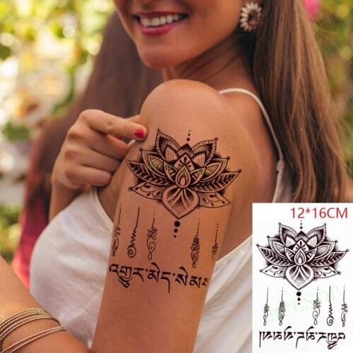 Waterproof Temporary Tattoo Sticker Hanna Flower Totem Letter Fake Tatto Flash Tatoo Hand Arm Art Tattoos for Boy Women Men
