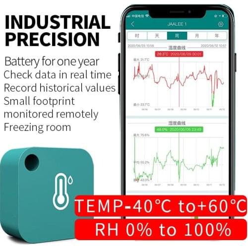 Wireless Thermometer For Refrigerator Hygrometer Smart Temperature Humidity Sensor Remote Monitor With App Alert Notification